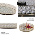 thumbnail image 4 of Efavormart 14" x 10" Gold Metal Crystal Beaded Decorative Serving Tray Oval Mirror Tray For Wedding Birthday Party, 4 of 11