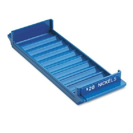 Rolled Coin Storage - MMF Blue Plastic Rolled Coin Storage Trays for Nickels