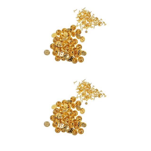 Ounissouiy 100X Tie Tacks Pin desmontable Badage Holder DIY Crafts Pins Broche de latón Fabricación de joyas Regalos Bolsos Ropa Oro 2Conjunto