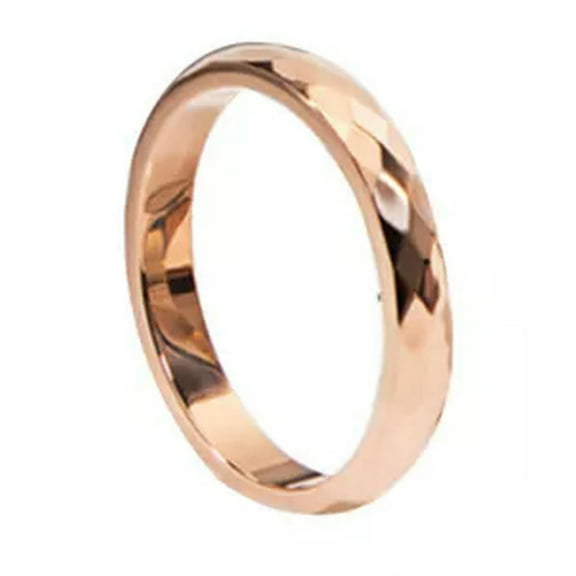 GKNET Titanium Steel 3mm Wide Men Women Wedding Band Comfort Ring V-shaped Pattern-rose gold-6
