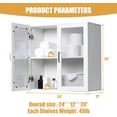 thumbnail image 2 of Wall Amount Cabinet for Laundry, Kitchen, Bathroom or Office Storage with Acrylic Soft Glass 2 Doors, 2 of 13