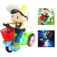 thumbnail image 4 of Electric Cartoon Car Toy Boys And Girls Modeling Three Wheels Motorcycle with Music And 360 Rotation - Boy, 18x11.5x19cm, 4 of 7