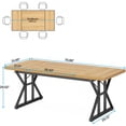 thumbnail image 5 of Farmhouse Dining Table For 6 People, 70.8-Inch Rectangular Rustic Wood Table With Heavy Duty Metal Legs, Multifunctional Kitchen Table For Dining Room (Light Walnut&Black), 5 of 7