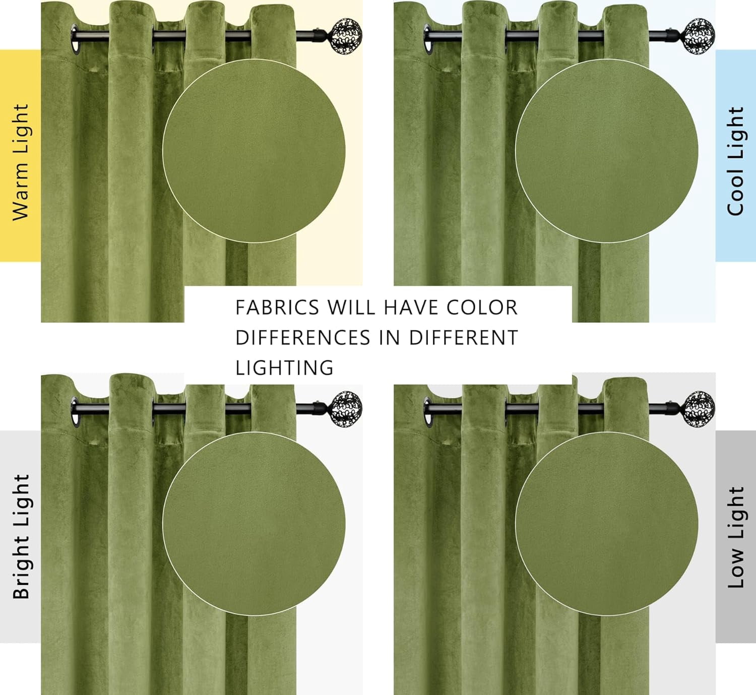 SMILETIME Green 52 x 96in Long Velvet Curtains with Grommet, Thermal Insulated Super Soft Privacy Noise Reducing Light-Filtering Velvet Curtains for Living Room, 2 Panels