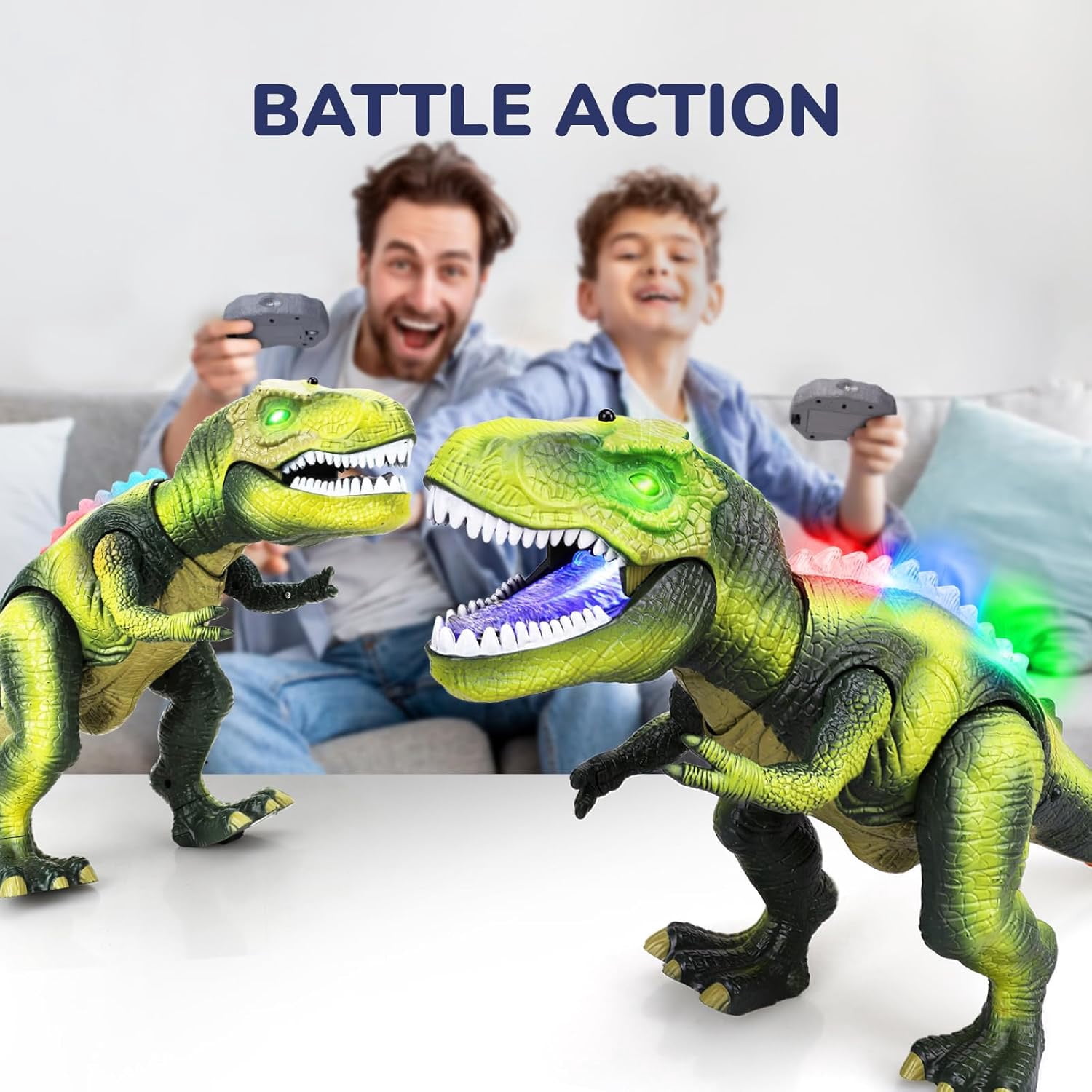 Gmdisc Remote Control Dinosaur Toys for Kids,Walking RC Dinosaur Toys with Light,Colorful Sprays and Roars Sounds,Electric Animal Toy for Boys Girls 3+ Years Old