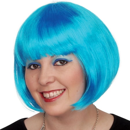 Loftus Blue Bob Cut Rave Party Short Bangs Women Wig, Blue, One-Size