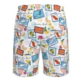 thumbnail image 6 of Kdxio Summer Stamp Pattern Mens Casual Shorts - Drawstring Summer Beach Sports Shorts for Men, 6 of 9