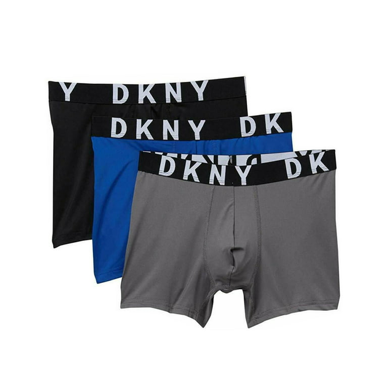 DKNY Microfiber Stretch Boxer Briefs Men's Underwear - 3-Pack Large