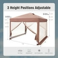 thumbnail image 2 of Alpha Joy 10' x 10' Easy Pop up Canopy Tent with Netting Portable Outdoor Event Tent Canopy with Roller Bag, Brown, 2 of 9