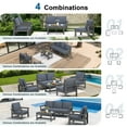 thumbnail image 6 of SERWALL Outdoor Patio Furniture Set, 6-Piece HDPE Outdoor Sofa Set Patio Conversation Set, Grey Frame with Grey Cushions, 6 of 7