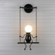 thumbnail image 4 of Columpio de muñeca de moda Simple para niños, candelabro de pared moderno para sala de estar, dormitorio, lámpara de pared creativa para cabecera, regalo de vacaciones/boda (negro) Zhivalor GX-041, 4 of 4