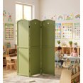 thumbnail image 3 of Legacy Decor Solid Wood Childrens 3 Panel Room Divider, 71" Tall, Green Color, Freestanding, 3 of 5