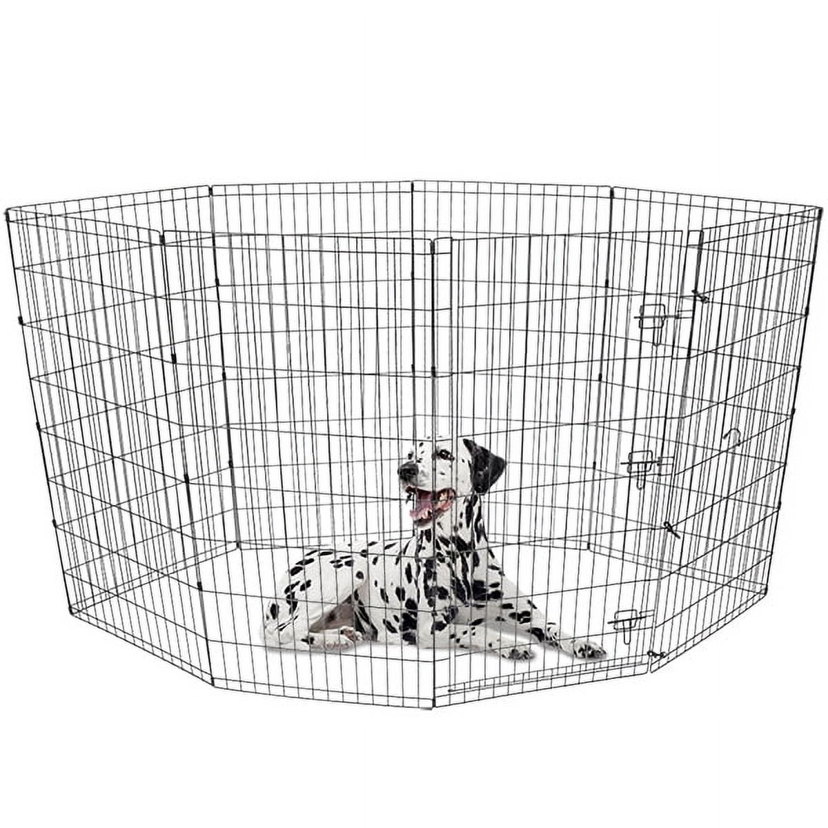 (3 pack) Vibrant Life Foldable 8-Panel Steel Wire Playpen for Dogs, Black, 48"