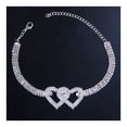 thumbnail image 2 of Tobillera Pulsera de tobillo con doble corazón para mujer Tobillera de playa descalza de verano Joyería Tobillera para mujer., 2 of 5