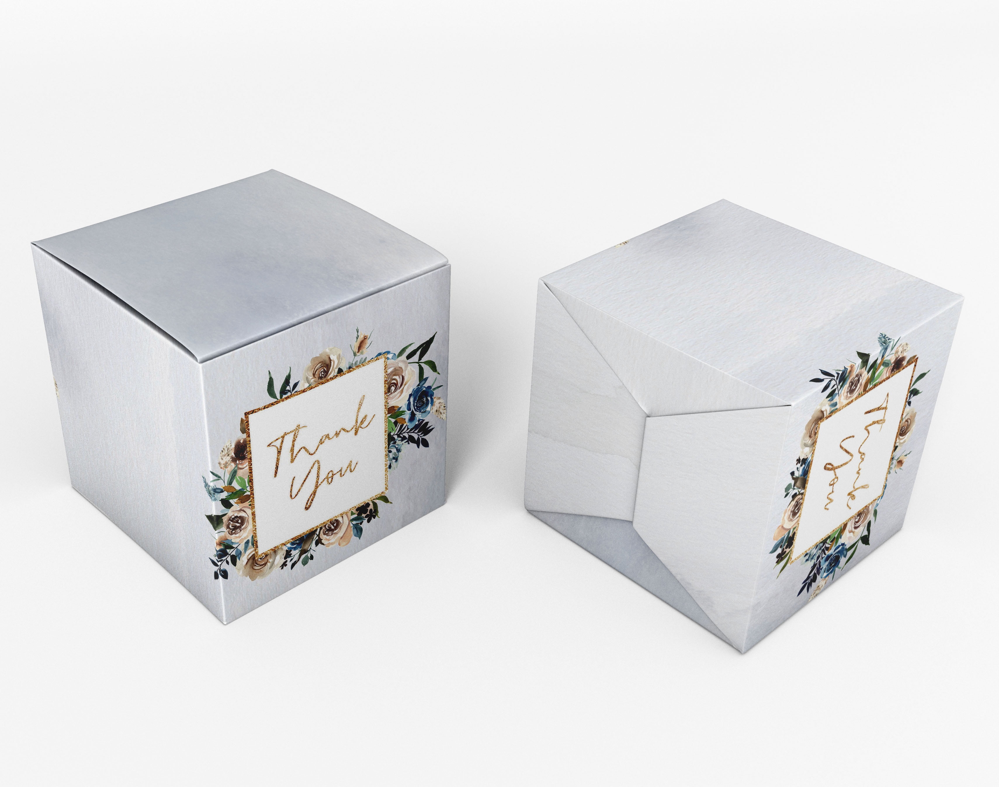 InkdotpotPaper Box -Mini Favor Box ForBaby Shower4x4x4 Inches Paper Gift Boxes, Candy Paper Box For Party Favors, Baby ShowerFloral, GirlTheme- Pack Of 20