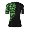 thumbnail image 2 of Raven Fightwear Women's Aerial Assault Short Sleeve BJJ Rash Guard MMA Black/Green, 2 of 3