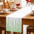 thumbnail image 5 of Green Polka Dots Table Runner - 108 Inch Long Watercolor Abstract Art Cotton and Linen Blended Dress Scarves Farmhouse Table Runner for Kitchen Dining, Coffee Table, 13" x 108", 5 of 8