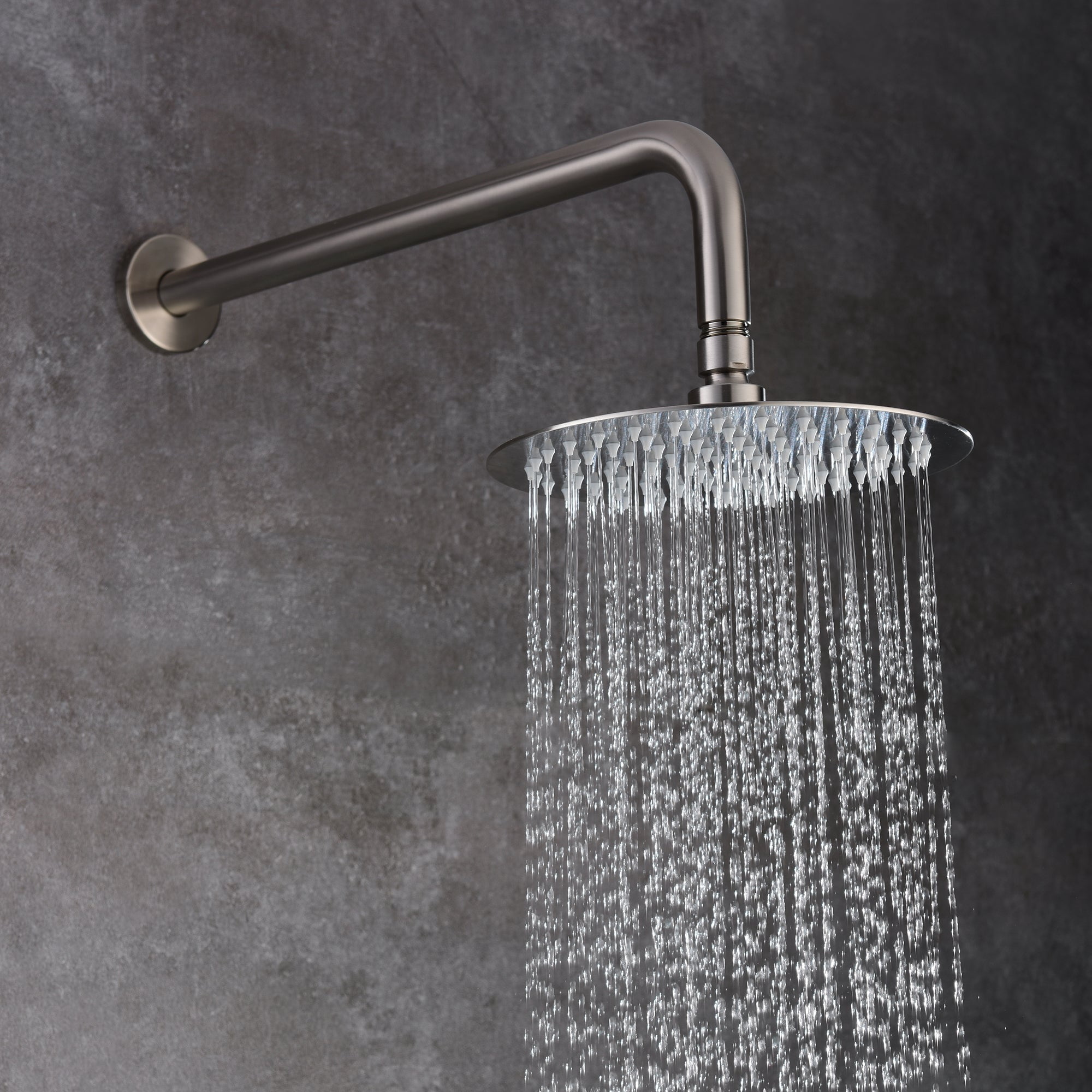 SUMERAIN High Flow Tub and Shower Faucet Set 3 Handle with Valve,Brushed Nickel Waterfall Tub Spout and Rain Shower Head
