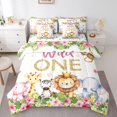 thumbnail image 1 of Erosebridal Ensembles de Literie Faune Mignonne Format Simple, Ensembles de Douillette Rose avec Draps, Décor d'Animaux de la Forêt Dessin Animé, Réversible, 1 of 5