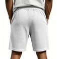 thumbnail image 5 of CIENVNSTG Waffle Shorts for Men Lightweight Classic Style Athletic Sweat Bottoms Elastic Drawstring Waist Summer Beach Casual Short Pants with Pockets White L, 5 of 5