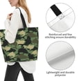 thumbnail image 4 of Bingfone Canvas Tote Bag for Women with Inner Pocket Aesthetic Cute Shopping Tote Bags Reusable Grocery Bags-Camouflage Shark, 4 of 9