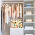 thumbnail image 4 of Yayeee Collapsible Cube Storage Bin with Lid Fabric Closet Decorative Basket with Handles, Orange Leaves, 4 of 7