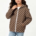 thumbnail image 4 of Asgosdo Polka Dot Jackets for Girls Zip Long Sleeve Cute Lightweight Hooded Jacket with Pocket Size 4-12Y, 4 of 7