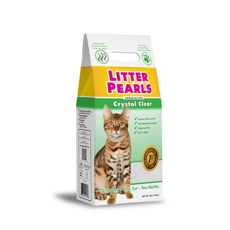 Litter Pearls Crystal Clear Unscented Odor Control Crystal Cat Litter, 7 lb Bag