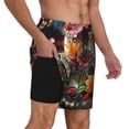 thumbnail image 2 of Rateoe Stained Glass Floral Cake Pattern Men’s Swim Shorts with Compression Liner – Double-Layered Quick-Dry Swimwear, Comfortable & Stretchy Beach Shorts-Small, 2 of 6