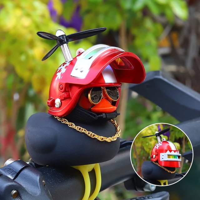 Pato Negro Con Casco Hélice Coche Onda Rompiendo Auto Decoración Interna Adornos