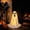640#white, variant on Cute Halloween Standing Ghost Decor, Round Eye Fangs Fabric Ghost Ornament for Tabletop Porch Entryway Yard Spooky Party Display, 14.6 in, 1 Pc
