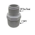 Van Enterprises PVC Garden Hose Adapter (1" NPT x 3/4" GHT) For Rain