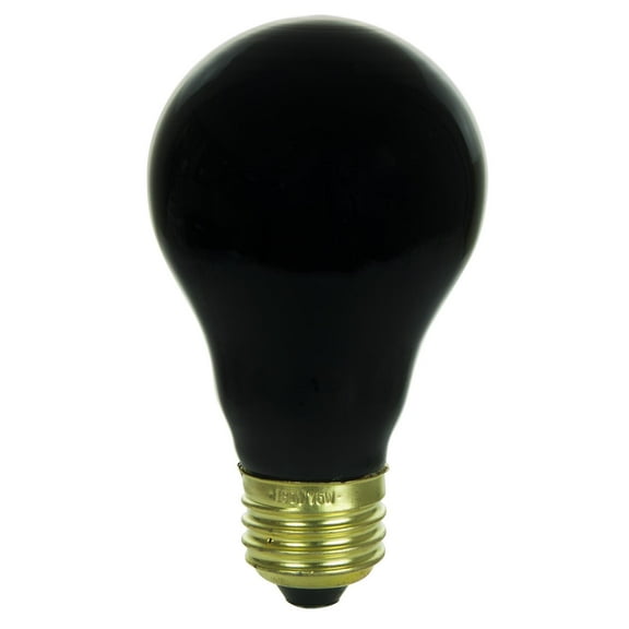 Sunlite 75 Watt A19 Black Light Light Bulb, Medium Base, Ceramic