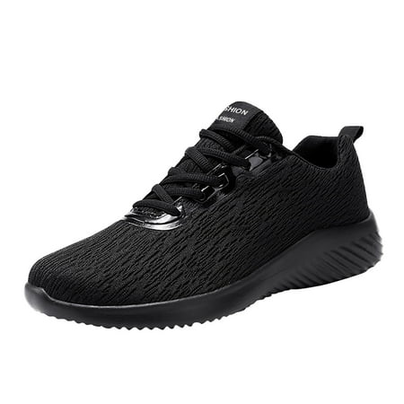 

XIAQUJ Fashion Men Mesh Casual Sport Shoes Lace up Solid Color Running Breathable Soft Bottom Sneakers for Men 2024 Black 11(44)