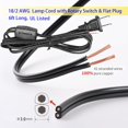 thumbnail image 2 of ERSAN-Lamp Cord with Inline Rotary On/Off Switch and Prong Plug, 6 Feet Extension Cords for Light Project and Repair Lights Cable, 18 AWG SPT-2 Wire UL Listed, 2 Pack, 2 of 4
