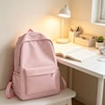thumbnail image 4 of Solid Color School Backpack for Teen Girls & Women, Lightweight Water Resistant Laptop Bookbag, Casual Multi Pocket Daypack for Middle School, College, Daily Commute and Short Travel, 4 of 7