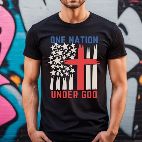 One Nation Under God, Fourth of July Shirt, Christian American Shirt, God Bless America, Pledge Of Allegiance, Independence Day Tee, Patriotic Tee