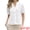 White, variant on DARING DIVA Women's Eyelet Tops Short Sleeve Casual V Neck Hollow Out Shirts XS Black
