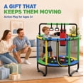 thumbnail image 6 of 55” Toddler Trampoline for Kids with Enclosure, Kids Trampoline, SEGMART Indoor Trampoline, Small Trampolines for Kids, Mini Trampoline with Sandbag, Rings, Ocean Balls, Gifts for Boys, Girls, 6 of 7