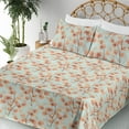 thumbnail image 3 of Ambesonne Autumn Leaves Fitted & Flat Sheet with Sham 3 Pcs Set, Simple Leafy Branches, Twin, Mint Green Burnt Sienna, 3 of 5