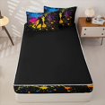 thumbnail image 4 of Homewish Colorful Splashing Ink Zipper Twin Comforter Sets with Fitted Sheet and 2 Pillowcases,Boys Ball Games Zipper Bedding Set For Kids,Black Reversible,4-Piece, 4 of 7
