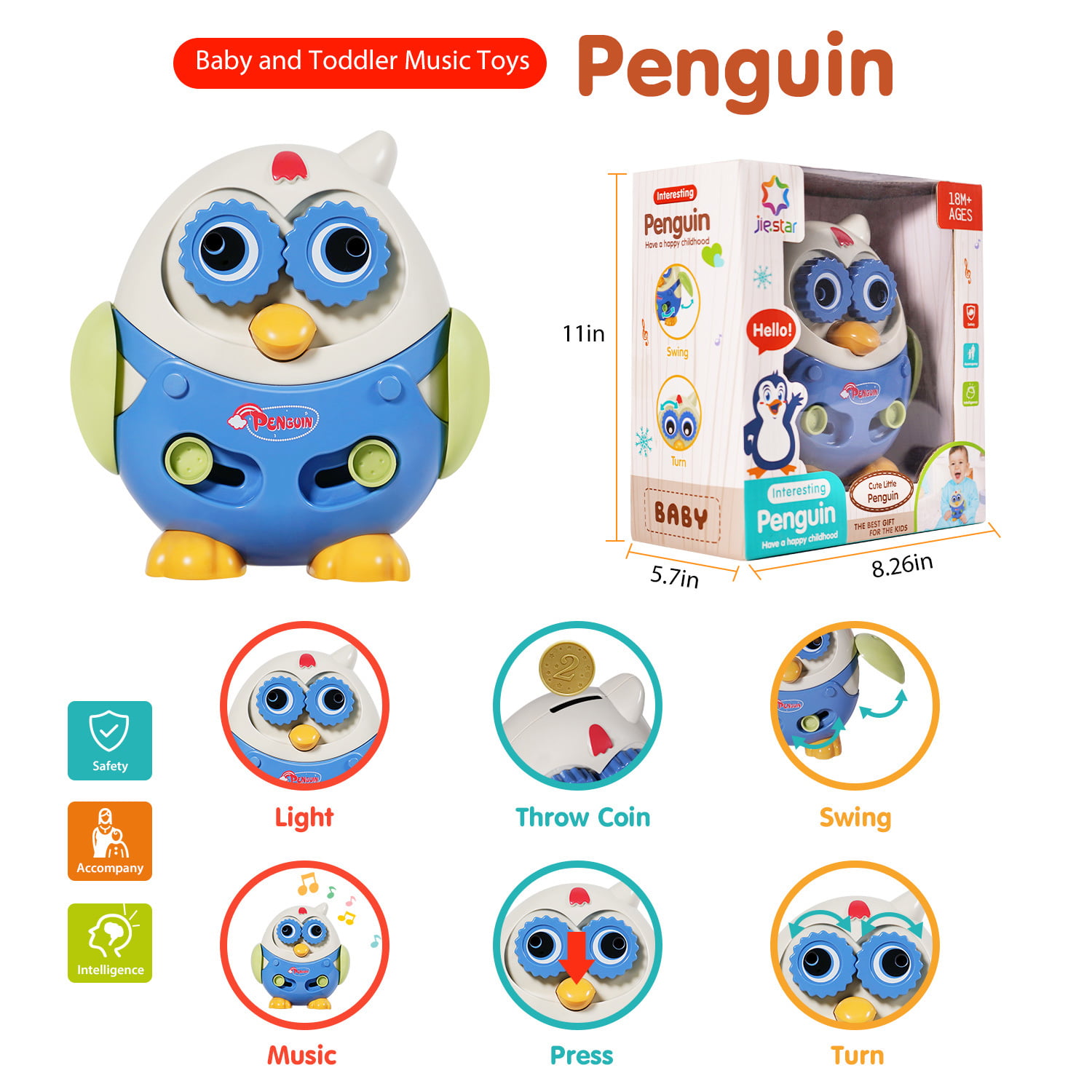 Smart Educational Penguin Toys Remote Control Kids Christmas Gift Toys UK Stock 