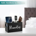 thumbnail image 2 of Remote Control Holder, TV Remote Holder, Remote Organizer Caddy for Table, Wooden Remote Box for Nightstand, Black Remote Caddy with 2 Slots, 2 of 5