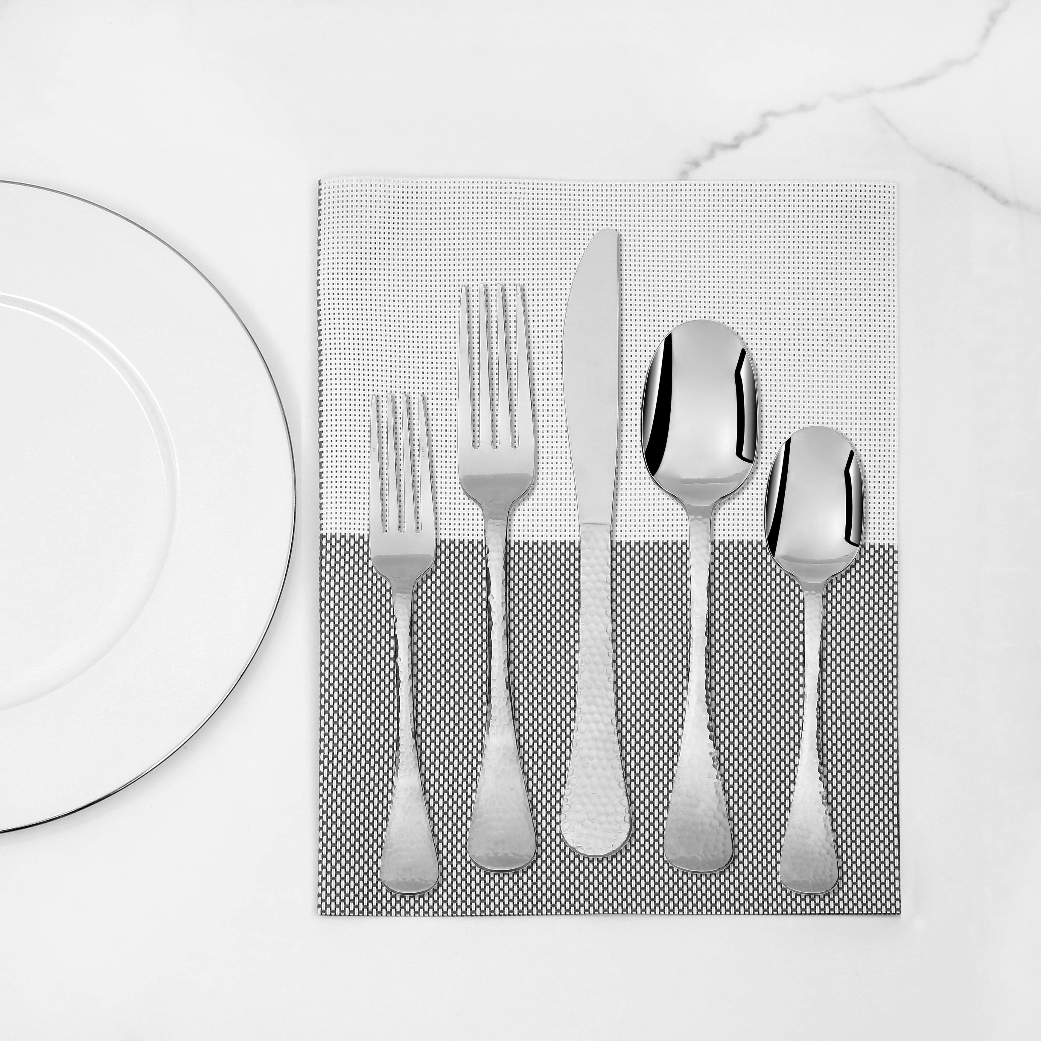 Mainstays Winfield 20 Piece Stainless Steel Flatware Set, Silver Color