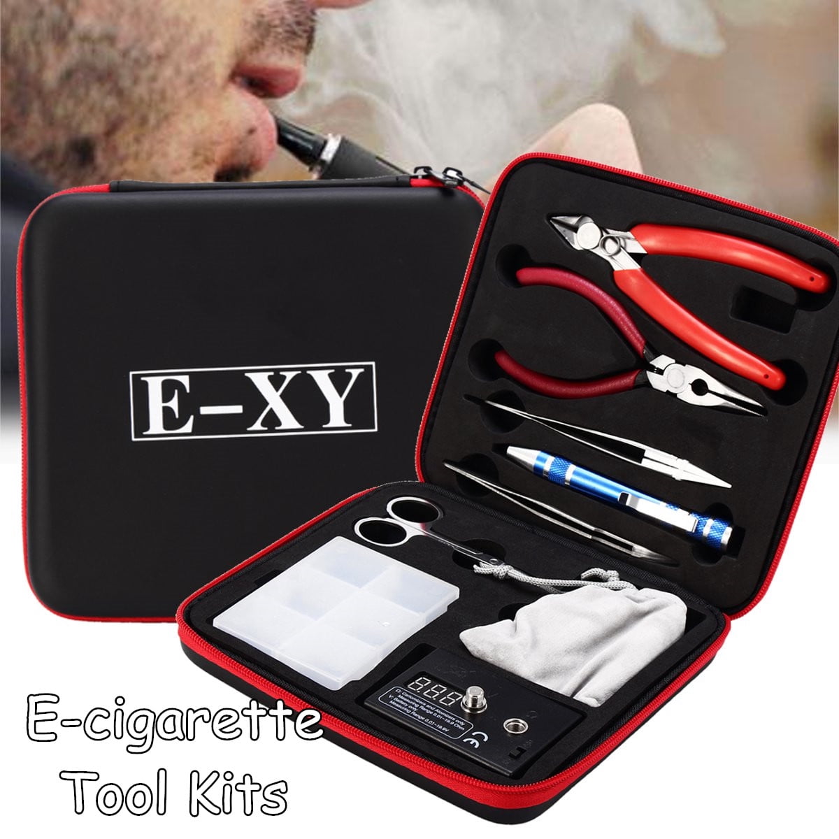 Coil DIY  Storage Bag Coil Kit Tool Set Coil Jig Ohm Meter Ceramic Tweezer