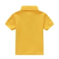 thumbnail image 5 of Linfrsh Boys Polo Shirt Short Sleeve School Uniform Blouse Toddler Spring Summer Shirt Casual Collared Shirts Holiday Plain Shirts for Boys Children(Yellow,7-8 T), 5 of 7