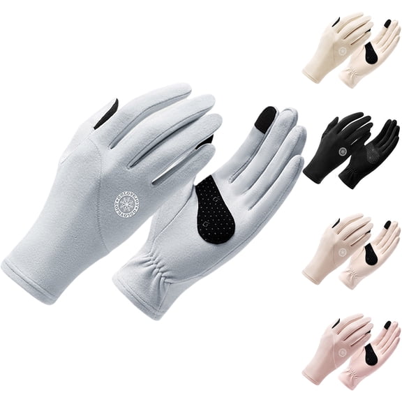 Moocorvic Gray Winter Gloves for Women Men, Touch Screen Gloves for Cold Weather