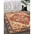 thumbnail image 2 of Ahgly Company Indoor Round Abstract Brown Red Persian Area Rugs, 7' Round, 2 of 6