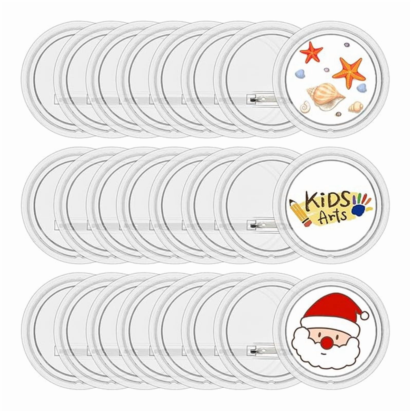 20 Stück DIY Acryl-Abzeichen – 4,3 Cm, Transparent, Runde Knopfnadeln Zum Selbstgestalten
