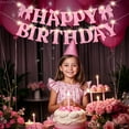 thumbnail image 4 of KatchOn, Pink Glitter Happy Birthday Banner with Lights - No DIY, 10 Feet | Happy Birthday Bow Banner | | Party Decorations for Women | Pink Party Decorations for Girls, 4 of 4